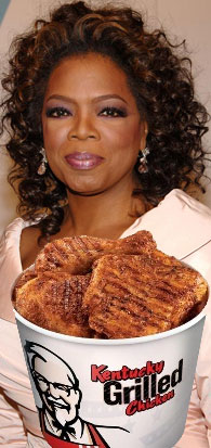 After Oprah talked about KFC&#39;s new grilled chicken on her show on Tuesday (5/5/09), a coupon was made available online for printing. - oprah-kfc-grilled-chicken